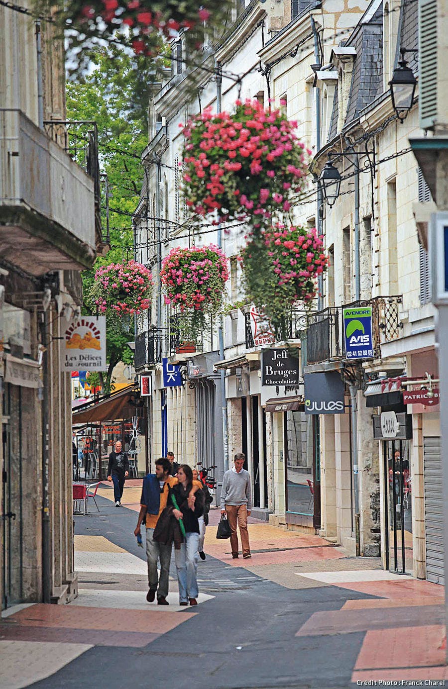 Calle en el centro de Saumur