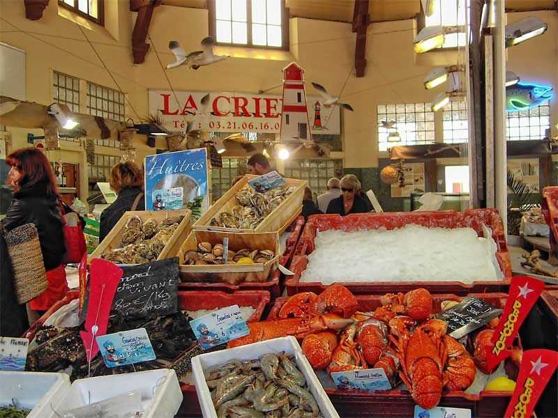 Mercado de mariscos en Le Touquet