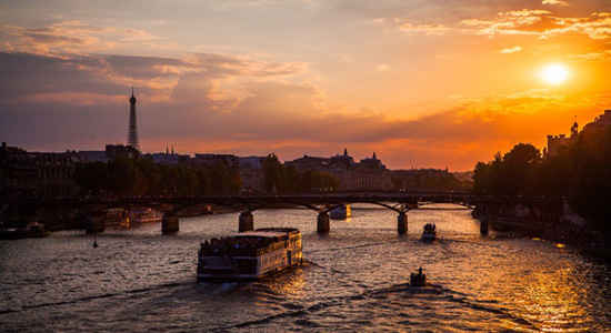 Paris as the sun goes down